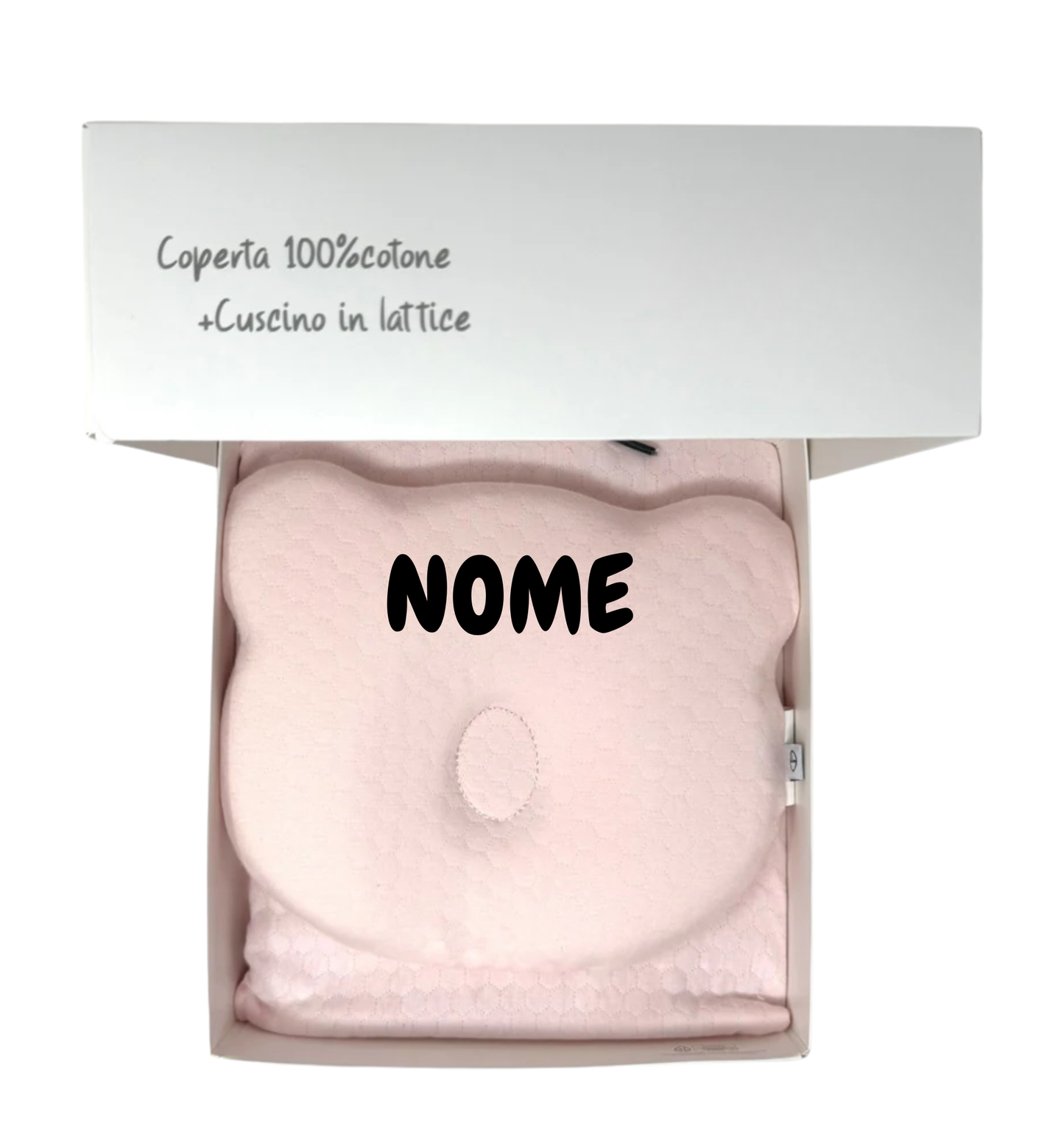 Cuscino in Lattice e Copertina 100% Cotone Personalizzabile con Nome