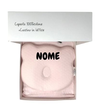 Cuscino in Lattice e Copertina 100% Cotone Personalizzabile con Nome