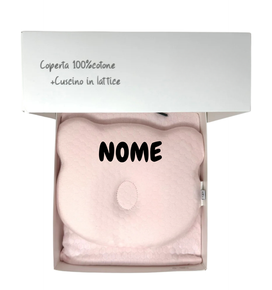 Cuscino in Lattice e Copertina 100% Cotone Personalizzabile con Nome