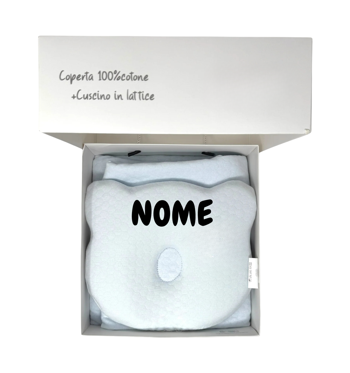 Cuscino in Lattice e Copertina 100% Cotone Personalizzabile con Nome